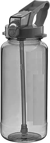 Image of Plastic 2 Liter Motivational Sports Gym Bottle Daily Water Intake With Time Markings Bpa-Free. Leak Proof For Adults For Gym, Travel And Office A- (Black-Blue)