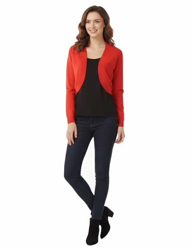 Image of Allsense Women's 3 /4 Sleeve Bolero Shrug for Dresses | Open Front Cropped Cardigan, Lightweight Knit Dress Cover Up