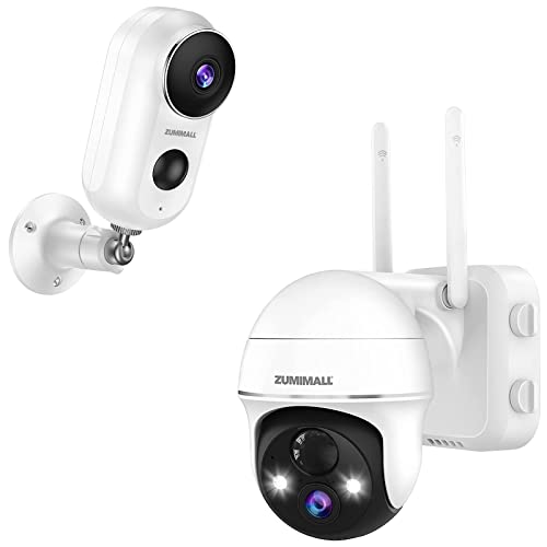 Zumimall Outdoor Camera Wireless, 2K Fhd Battery Powered Wireless Camera With Siren,Security Camera Outdoor Wireless Wifi With 360° Ptz #TOP30