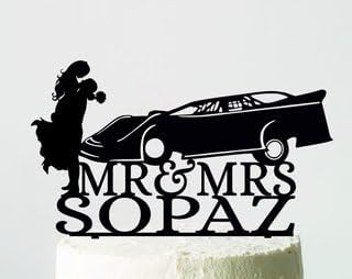 Dirt Late Model - Decoración para tartas de boda, 2 ruedas, 4 ruedas, Brisca Riders, Stockcar Racing Boda, Mr & Mrs Topper para