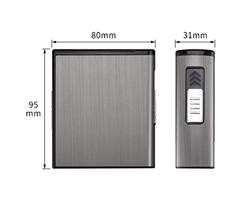 Cigarette Case for Whole Package Cigarettes 20pcs,Cigarettes Case Box Holder Automatic Ejection Case with Dual Arc Lighter USB Rechargeable,Flameless,Windproof,Waterproof (Dragon, Tungsten) - Thumbnail 7
