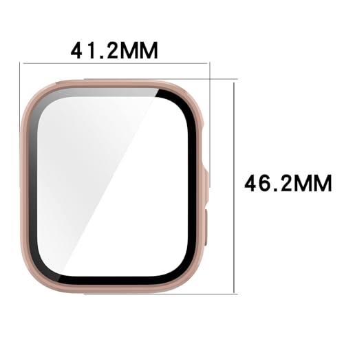 Disscool Full Coverage Case with Screen Protector Compatible with Huawei Watch Fit 4 PC and Real Glass Protective Case Cover Smart Watch Accessories(Smooth Black)