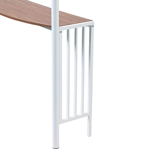 Twin Over Full Metal Bunk Bed With Desk, Ladder And Quality Slats For Bedroom, Metallic (Silver) #TOP5