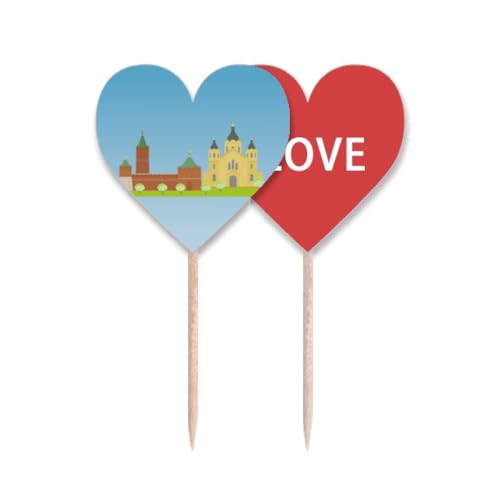 Drapeau Nizhny Novgorod Russie en cure-dents amour pour décorer vos gâteaux cadeaux