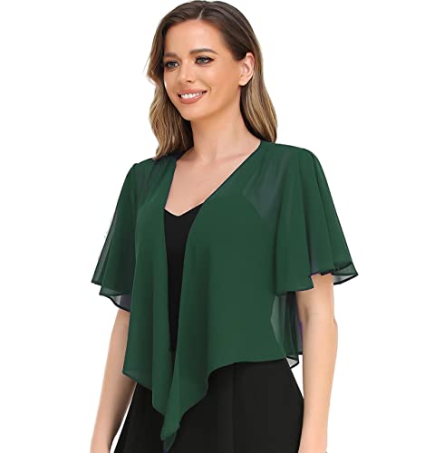 Image of Womens Shrug Chiffon Shawl Wraps Open Front Tie Top Cardigan for Evening Dress