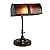 Lavish Home Banker's Lamp - Mission-Style LED Table or Desk Light with Amber Mica Shade and Bulb - Classic Vintage-Look Accent Decor (Black)