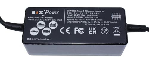 12V or 24V DC to USB Type C Power Converter with Power Delivery - PD65W Supports 5V, 9V, 12V, 15V & 20V Power Delivery (PD65)4