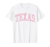 Preppy Varsity Pink Texas T-Shirt