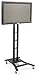 Mobile LCD Display Stand for a 32 to 65 inch Flat Panel Monitor, Height-Adjustable with Tilting Bracket - Black
