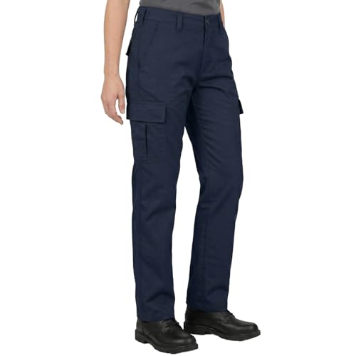 Image of Lee Cooper Ladies Work Cargo Trousers Heavy Duty Workwear Easy Care Multi Pocket Work Safety Classic Pants for Women (Navy 14 UK / 30" Leg, Regular)