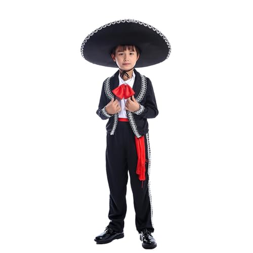 Costume de danse mexicain garçon ensemble traditionnel spectacle 4-12 ans - 3