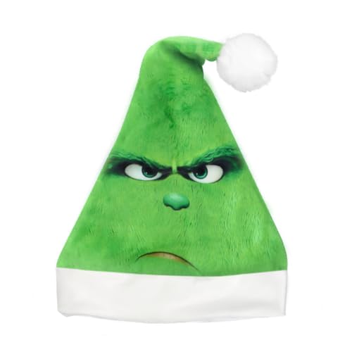 Epokus Grün Weihnachtsmütze,Erwachsene Nikolausmütze,Plüsch...