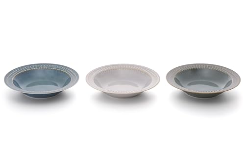 ヤマ吾陶器 皿 お皿 おしゃれ カレー皿 シチュー皿 セット クラシックカラー リムパスタ&カレー皿(3色組)の商品画像（Amazon）