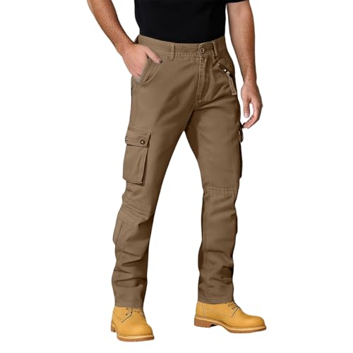 WENKOMG1 Men's Military Cargo Pants, Casual Tactical Ripstop Water Resistant Straight Leg Hiking Work Pants, S-2XL