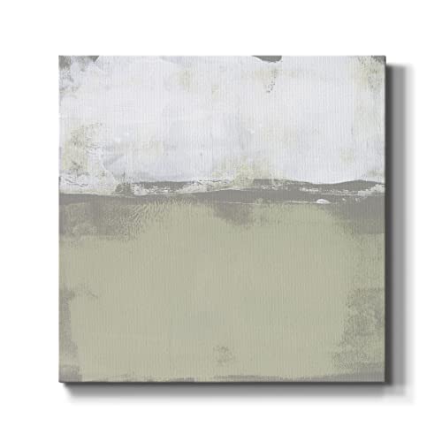 Renditions Gallery Wall Hanging Abstract Artwork for Room Decorations Rustic Neutral Coloured Subtlest Horizon Modern Canvas Prints for Office Home Kitchen Wall Decor - 24"X24" LT509