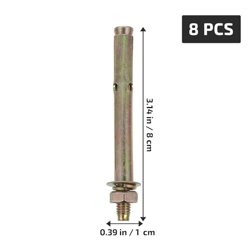 8 tornillos de expansión M8 x 80 mm zincados para anclaje miniatura 2