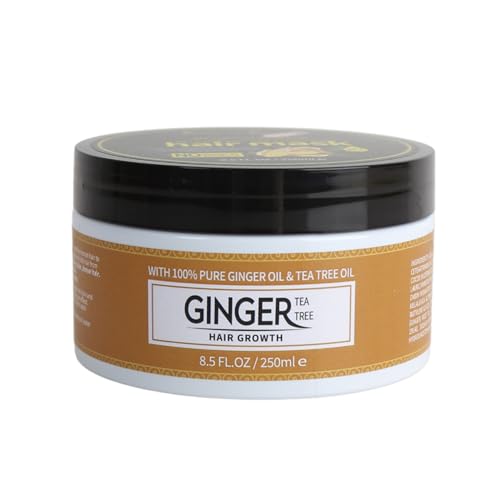 Ginger & Tea Tree Oil Hair Growth Mask by Britain's Beauty - Stimulating Scalp Treatment with Essential Oils, Promotes Hair Thickness - 250ml