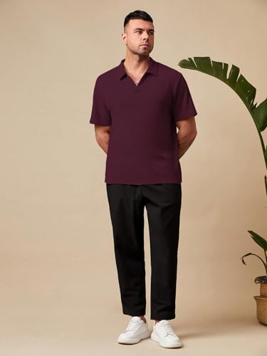 Image of GRECIILOOKS Polo T-Shirt for Men - Cotton Short Sleeve Regular Fit Tee | Perfect for Golf, Travel & Outdoor Casual Look