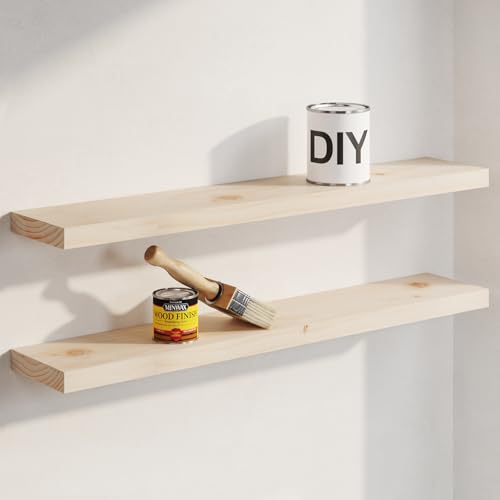 Homeforia 30 inch Wood Floating Shelves (Set of 3)