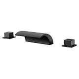 Deck Mount Roman Tub Faucet Matte Black Waterfall Bathtub Fa...