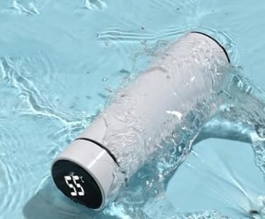 Image of Smart Temperature Water Bottle 500ml | LED Display Touch Lid | Vacuum Insulated Stainless Steel Flask | Keeps Drinks Hot & Cold | Travel, Gym, Office Use (White)