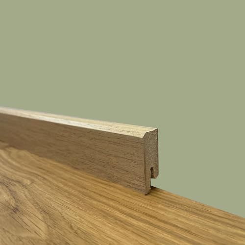 *Promo* 96 Metri Lineari Di Battiscopa Zoccolino Squadrato Basso In Fibra Di Legno 40X15 Rovere