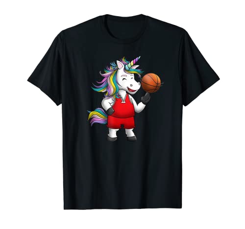 Camiseta de baloncesto para niñas, diseño de unicornio, divertido regalo mágico del equipo Camiseta
