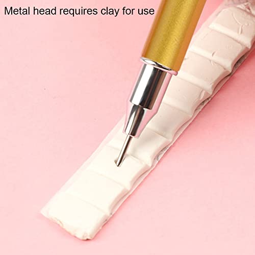 AIZHIYI Caneta de cera de pintura de diamante com pontos de colheita de pedras duplas (dourado)