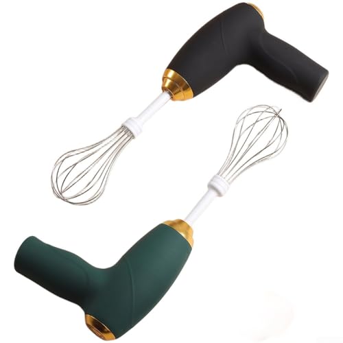Batidora eléctrica de mano para mezclar y batir eficientemente, diseño ligero con mango ergonómico y cabezal de batidor desmontable (negro)