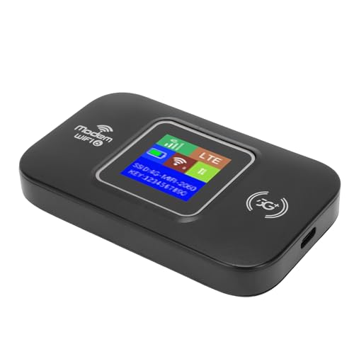 Image of CHICIRIS 4G WiFi Hotspot, 300Mbps Dual SIM Card Slot Portable Travel Router with Color LED Display, 12H Battery Life for Smartphones Tablets Laptops (Black)