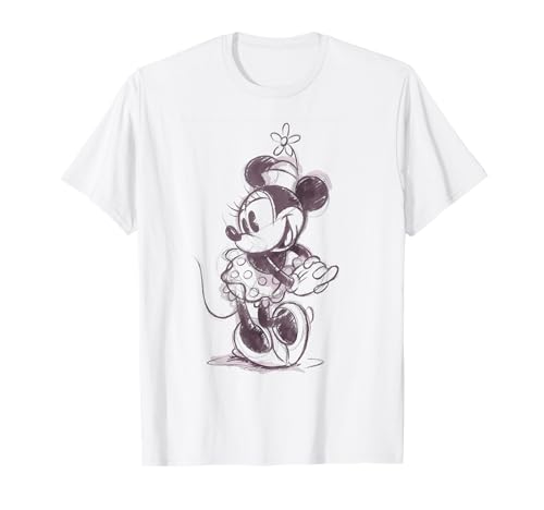 Disney Mickey And Friends Minnie Mouse Sketch Portrait Camiseta