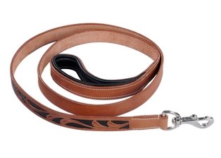 Skora Leather Padded Custom Handmade Hand Tool Dog Collar and Leash Set (Large) Combo Offer Dog Leash with Dog Leather Collar 3