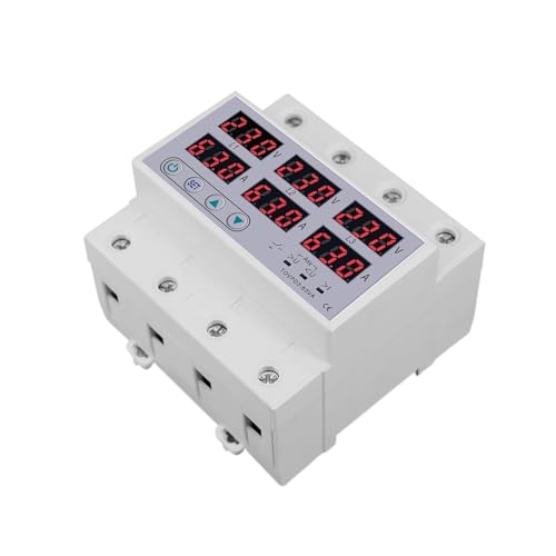 Voltmètre triphasé rail DIN 3P+N et ampèremètre réglable 63A