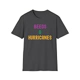 Beads and Hurricanes Mardi Gras Shirt – New Orleans Cocktail Party Tee, Fat Tuesday Carnival Parade Outfit, NOLA Bar Crawl Dark Heather