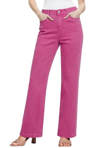 Image of Sidefeel Women's Wide Leg Jeans High Waisted Tummy Control Stretchy Straight Leg Elastic Waist Trendy Denim Pants