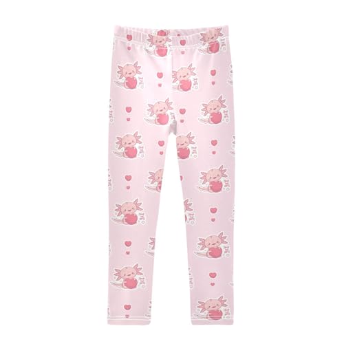 Girls Basic Leggings Baby Girls Pants Cute Axolotl Soft Footless Stretchy Tights Pants 4-10Y
