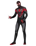 Spirit Halloween Spider-Man Adult Miles Morales Skin Suit Costume, Officially Licensed, Superhero Costume, Marvel, Men, TEEN SIZE Standard, Black and Red