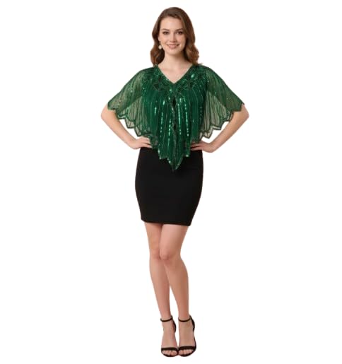 aqsa collection Women Sequin Cape Top – Elegant Designer Net Poncho with Sparkling Beads | Stylish Festive & Casual Wear | Available in Blue, Pink & Green-picture-46