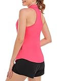 Womens Golf Polo Shirt Sleeveless Racerback Summer Quick Dry Golf Clothing Collared Tennis Shirts (R
