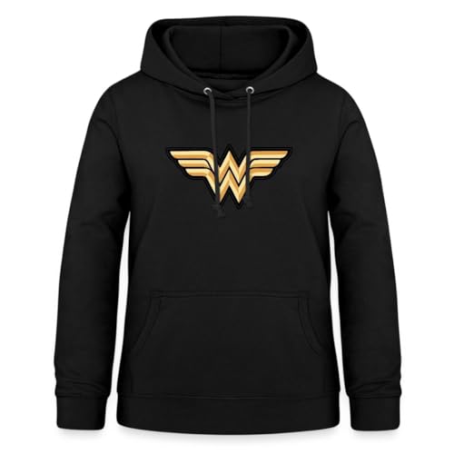 Spreadshirt DC Comics Wonder Woman Original Logo Women's Hoodie, XXL, black