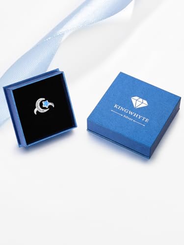 Bague nœud celtique argent femme lune étoile opale bleue