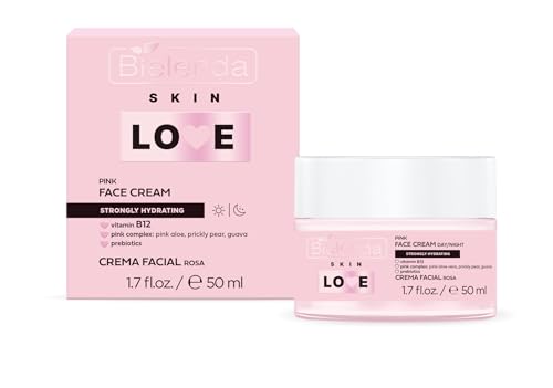 Bielenda SKIN LOVE Crème visage rose fortement hydratante pour le soin quotidien jour et nuit, 50 g