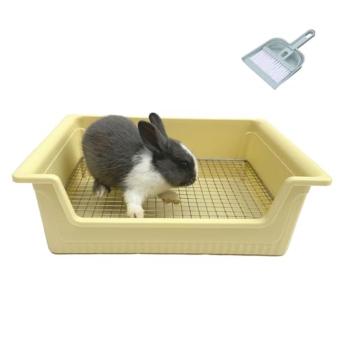 Stainless Steel Gird Rabbit Litter Box, Large Corner Potty Tray for Small Animals Guinea Pigs, Ferrets,Chinchillas - Toilet with Low Entry & Easy Clean(15×11.2×4.8in)