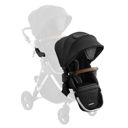 Mockingbird 2nd Seat Kit 3.0 - Compatible with Mockingbird Single-to-Double Strollers - Seat Expansion - Includes Expansion Adapters - Black Windowpane
