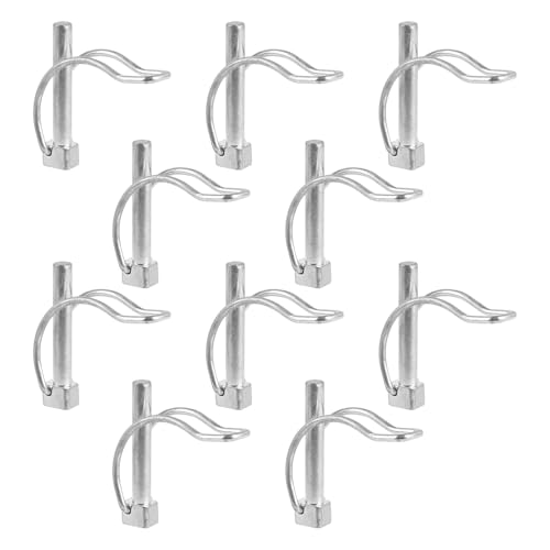 MIGUBIGU Pack of 10 Folding Splint D Shape, Pipe Folding Pins, 8 x 50 mm, Pipe Folding Pins with Snap Closure, Pipe Folding Connector, Galvanised Carbon Steel