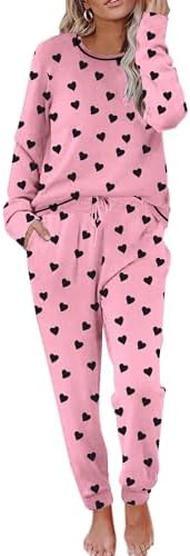Ekouaer Valentine's Pajamas Women's Long Sleeve Pj Set Soft 2 Pie...