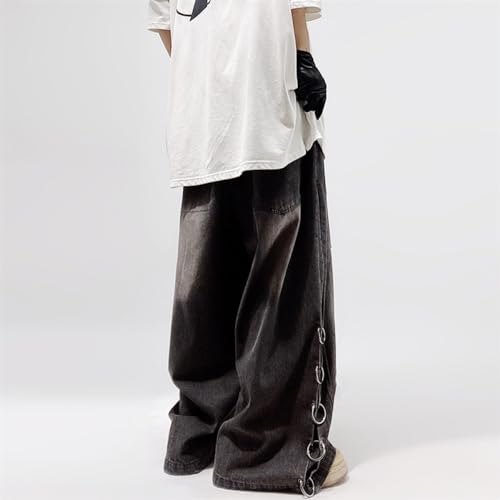 Multi Pocket Cargo Jeans Baggy Jeans Wide Leg Grunge Pants Vintage Low Rise Streetwear Goth4