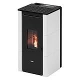 CRISTAL 7 Up T2 Pelletofen, 7 kW, belüftet, Weiß