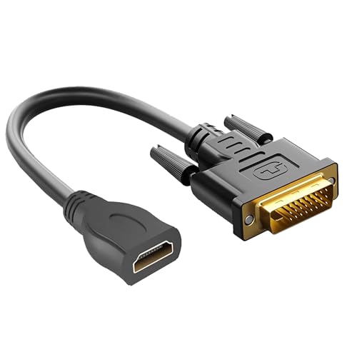 Bolwins B93S DVI zu HDMI Adapter, DVI-D (24+1) Stecker auf HDMI Buchse, 4K High Speed Adapterkabel für HDTV, Full HD 1080P, TV, Beamer, PC