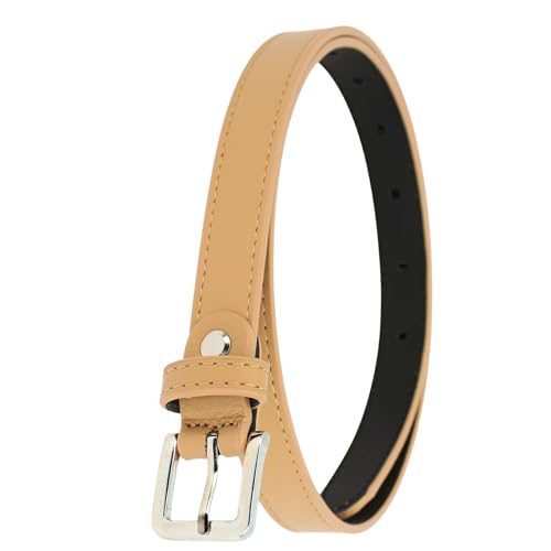 FASHIONGEN - Woman Italian Leather Belt, 2 cm width Ladies Belt for dress, pants, LINDA